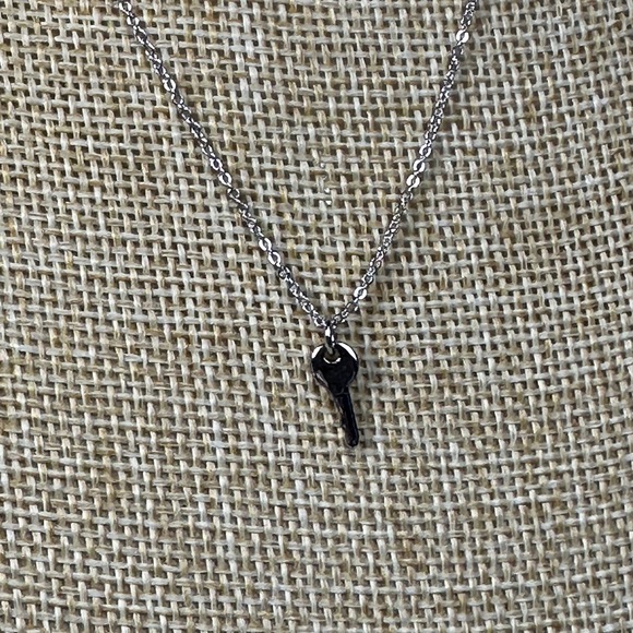 The Giving Trees Believe dainty tiny silver key charm - Picture 4 of 5